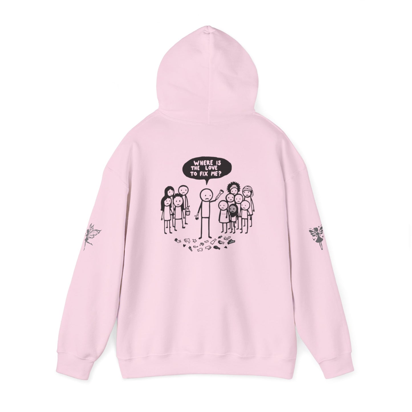 Hoodie - Broken Stick Figure Asking Who Can Fix Them