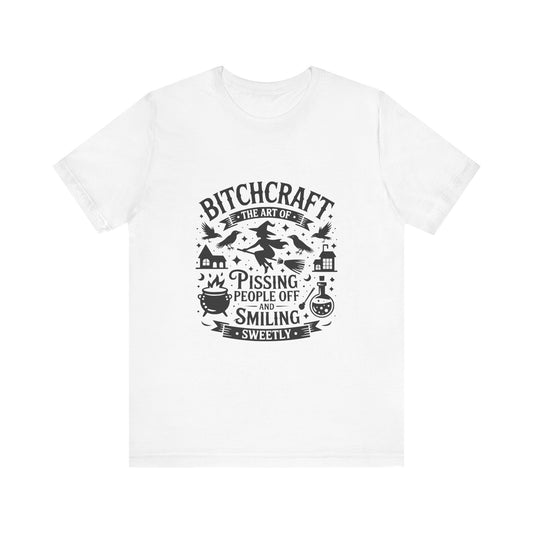 Bitchcraft Short Sleeve Tee - Witchy Humor T-Shirt, Gift for Witches, Halloween Apparel, Funny Witch Shirt, Unisex Tee
