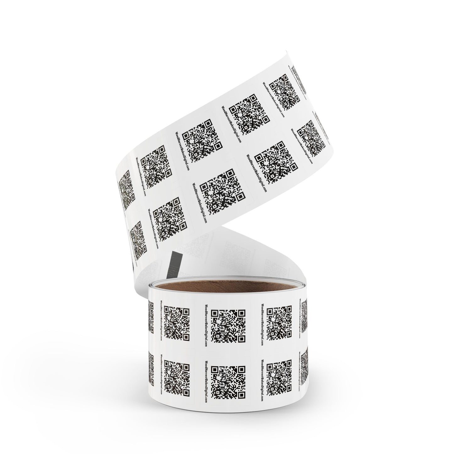 QR Code Square Sticker Rolls — Custom Website/Label QR Stickers for Packaging
