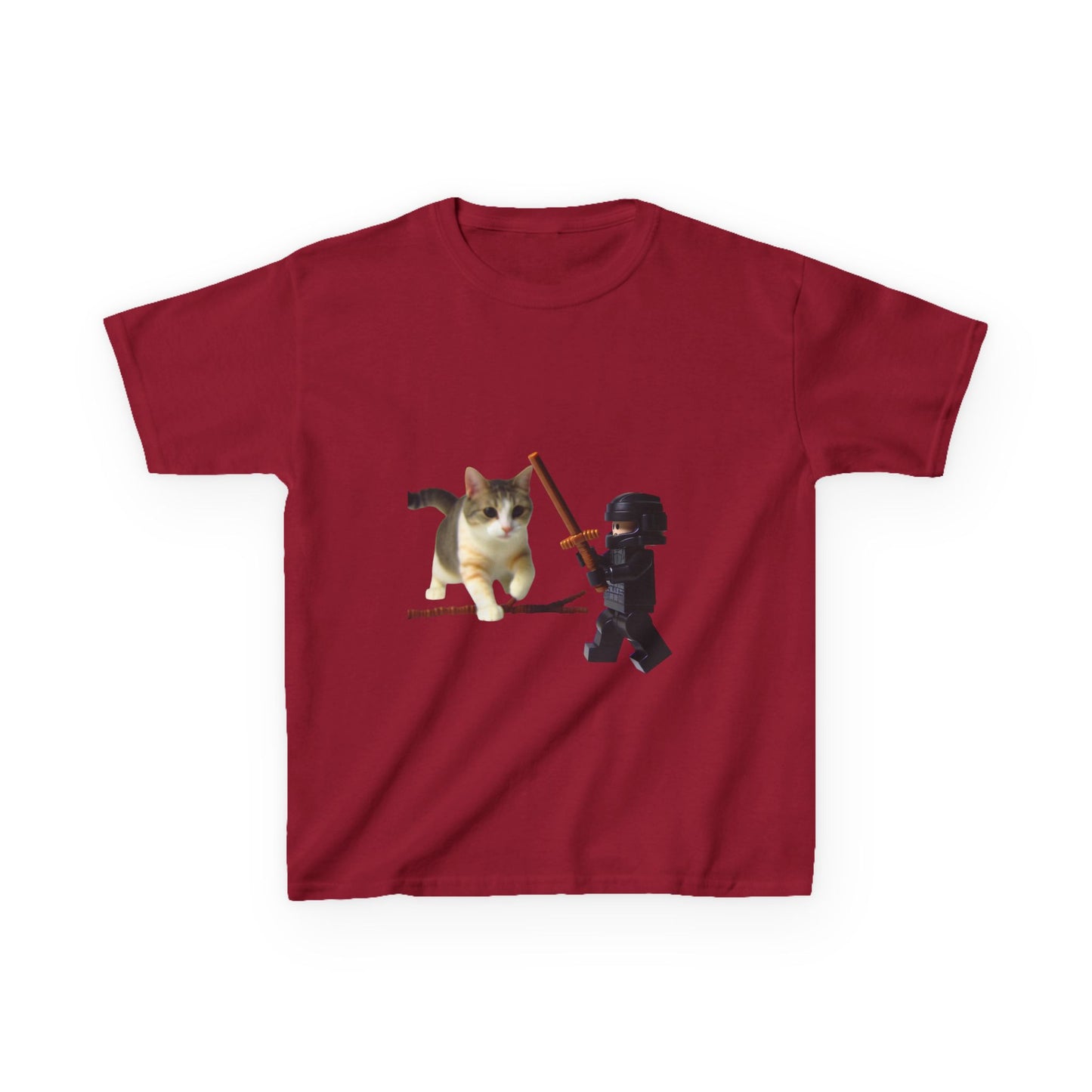 Cat Sword Fights Lego Vader Kids Heavy Cotton™ Tee