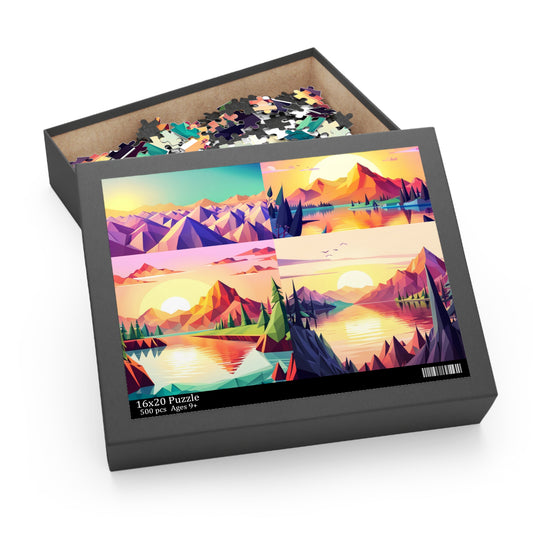 AI Beauty Sunset Puzzle (120, 252, 500-Piece)