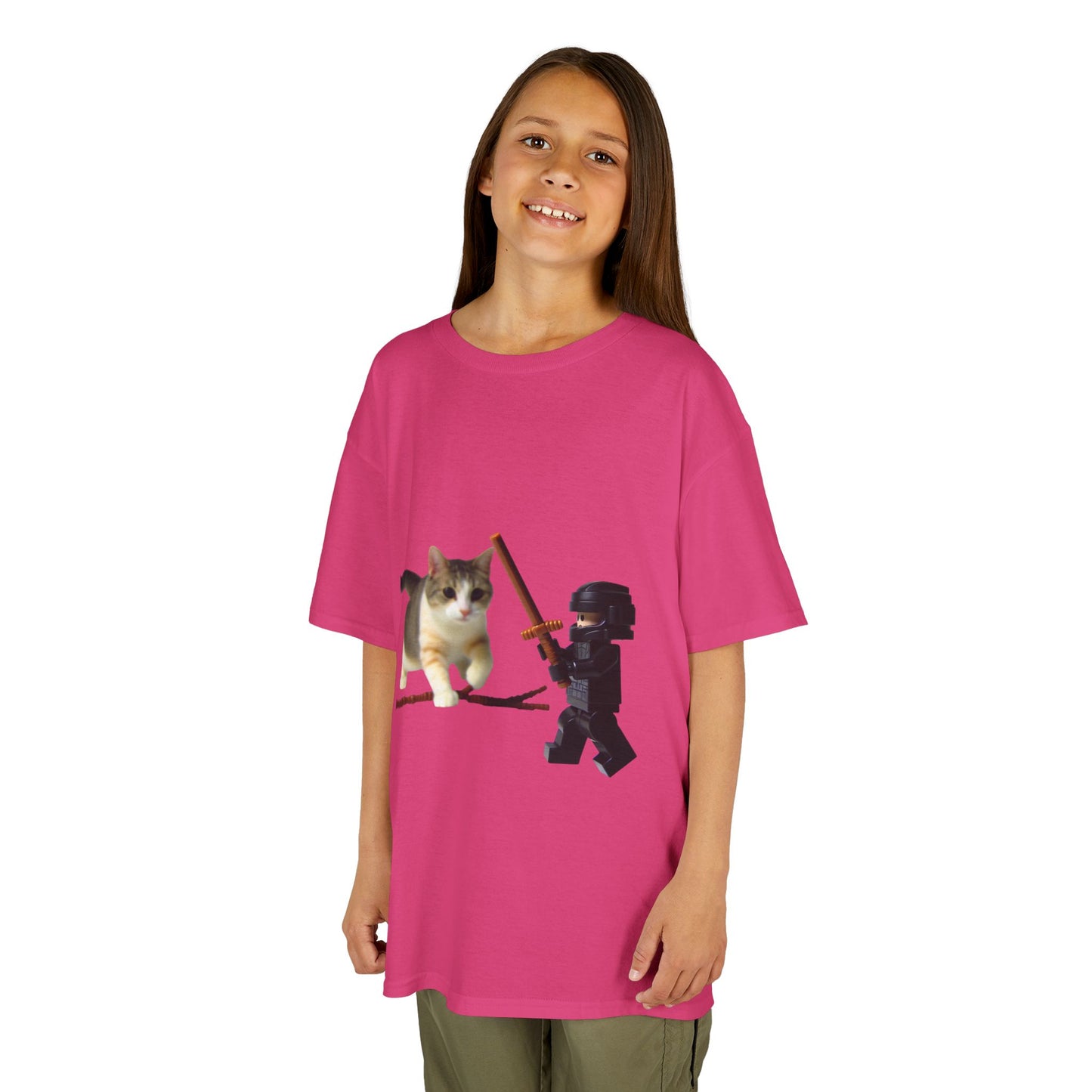 Cat Sword Fights Lego Vader Kids Heavy Cotton™ Tee