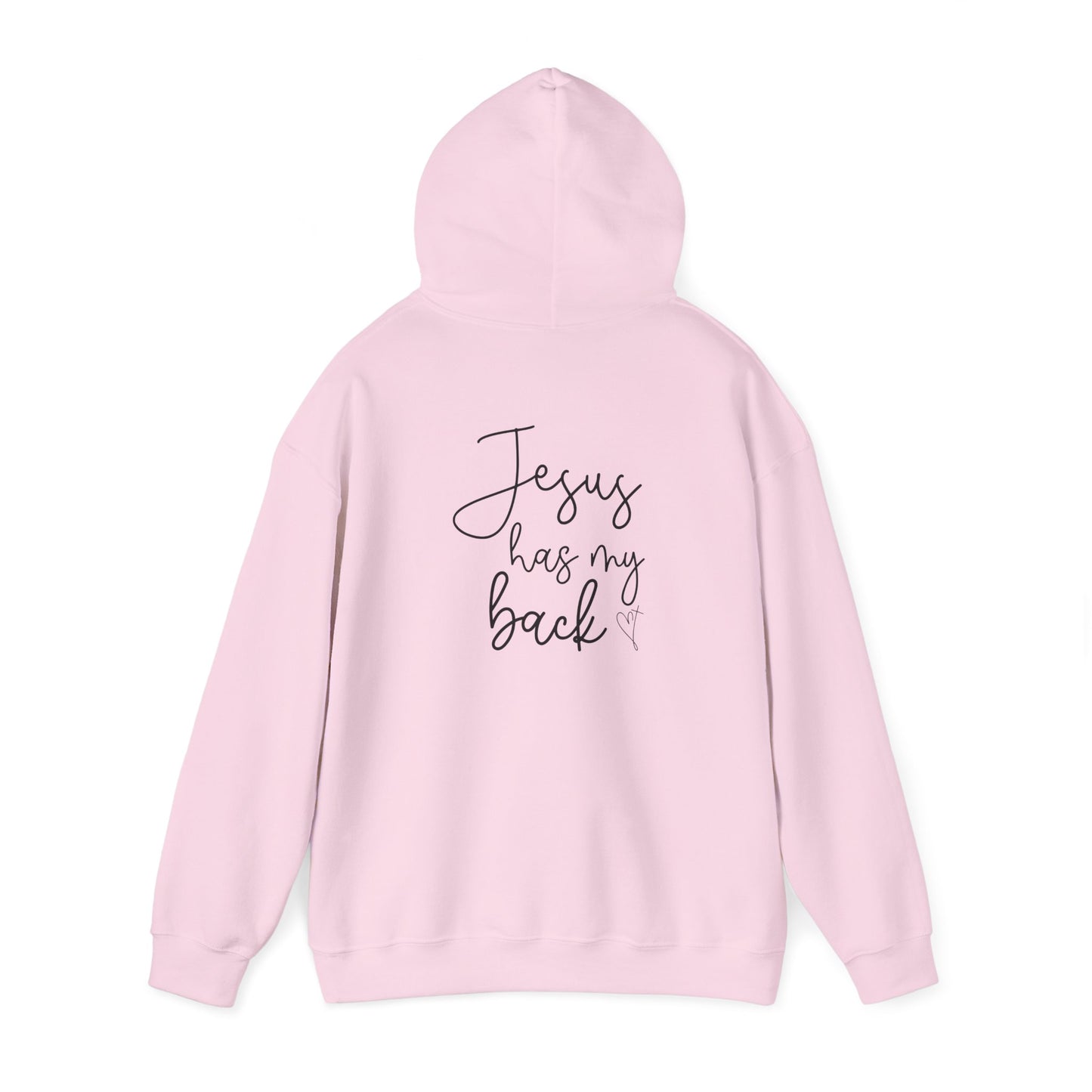 Jesus Has My Back Hoodie - Unisex Heavy Blend™ Sweatshirt, Faith-Based Gift, Cozy Comfort, Religious Apparel, Inspirational Wear