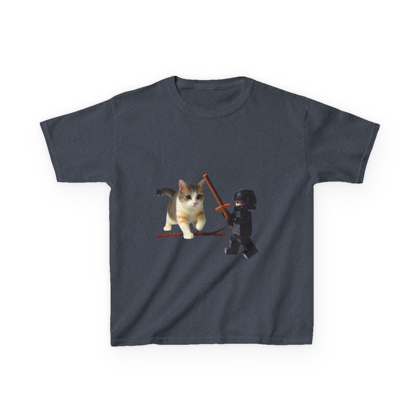 Cat Sword Fights Lego Vader Kids Heavy Cotton™ Tee