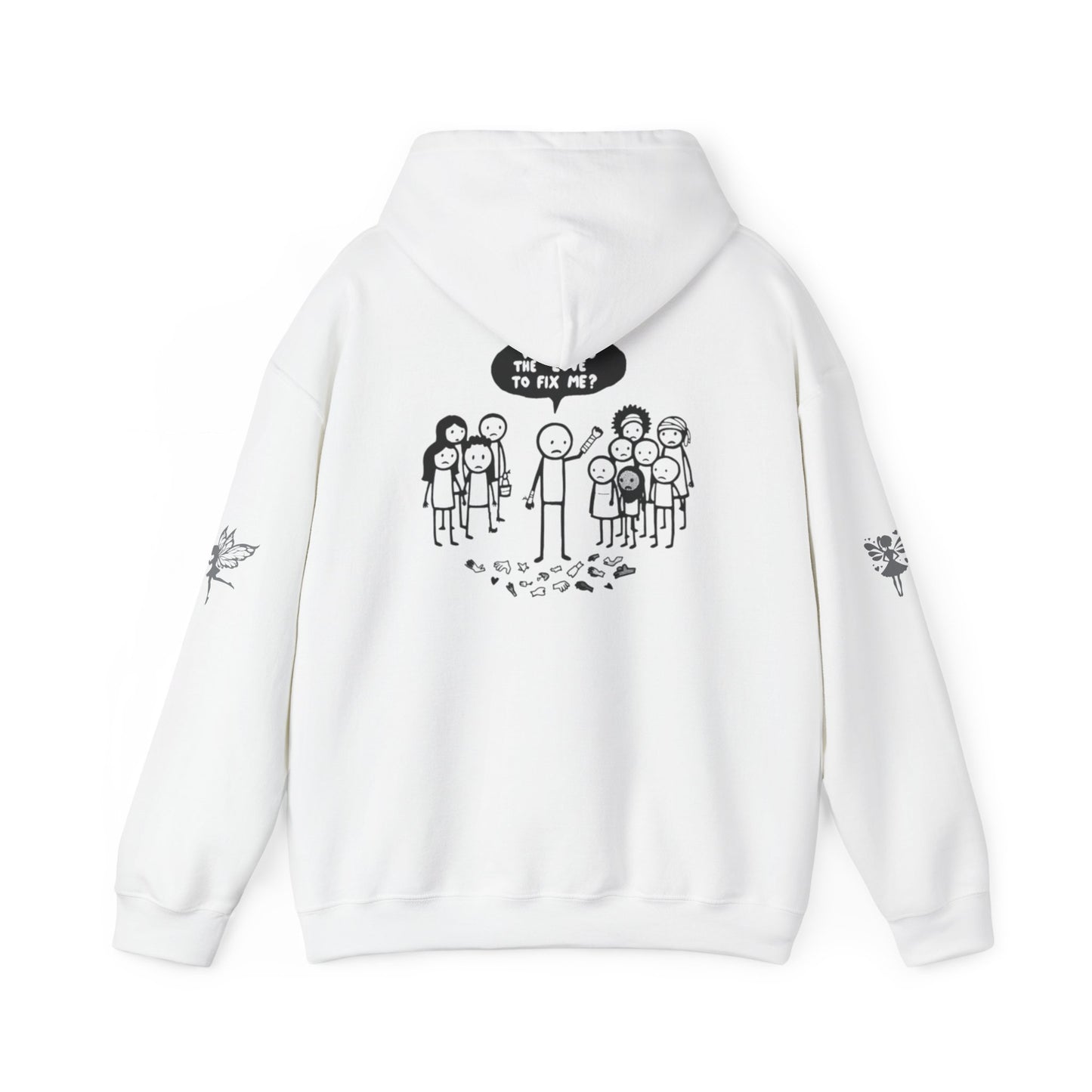 Hoodie - Broken Stick Figure Asking Who Can Fix Them