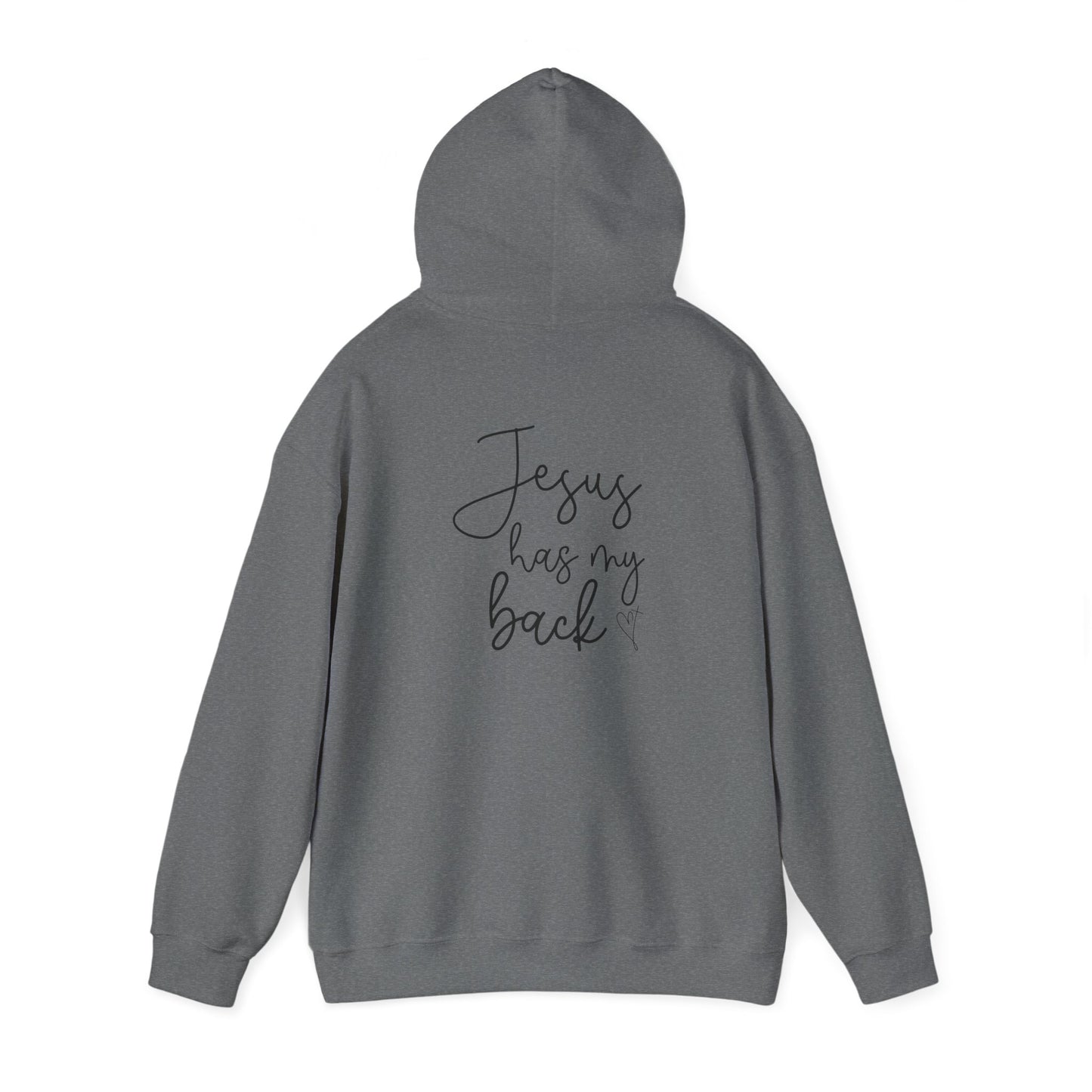 Jesus Has My Back Hoodie - Unisex Heavy Blend™ Sweatshirt, Faith-Based Gift, Cozy Comfort, Religious Apparel, Inspirational Wear
