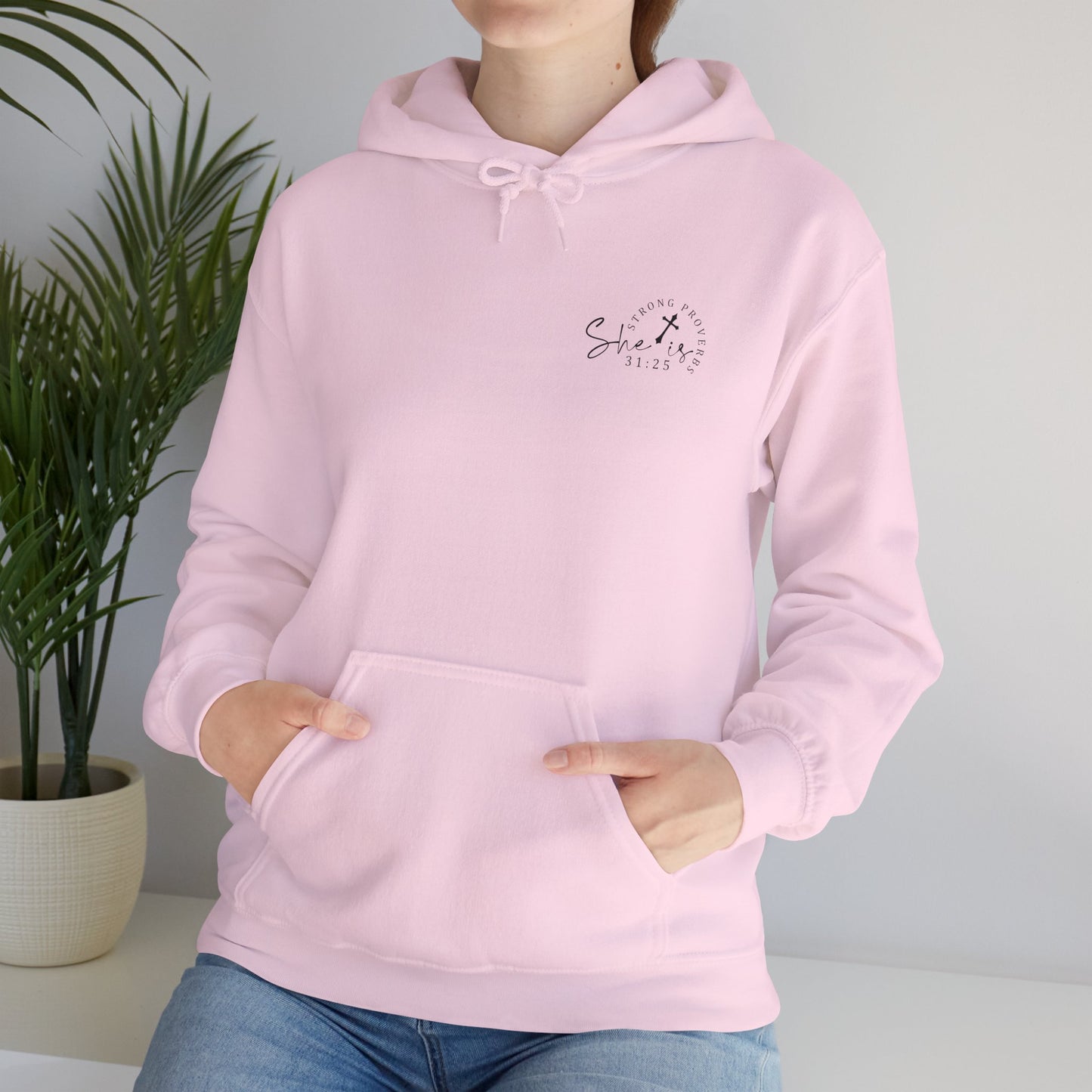Christian Hooded Sweatshirt 'Strong and Courageous Proverbs'